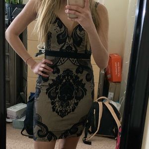 Formal black and beige dress by Privy